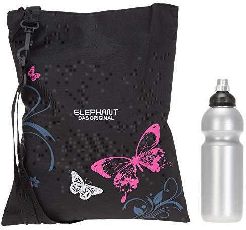 Elephant Turnbeutel Sportbeutel Hero Signature Attach Bag Tasche fixierbar Jungen Mädchen Auswahl passt zu Cyber Camo, Two Tone, Flower, Cube oder Plaid + Trinkflasche (Butterfly Pink 12677)