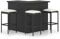 vidaXL Gartenbar Set 4-TLG. mit Kissen Theke Bar Tresen Gartentheke Bartisch Stehtisch Barhocker Barstuhl Gartenmöbel Poly Rattan Schwarz