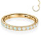 AROWRO Nase Hoop Ring Septum Clicker Knorpel Conch Hoop Conch Piercing Conch Ring Conch Daith Schmuck Conch Daith Piercing Schmuck Daith Helix Tragus Turm Ohrring 16G 10mm Gold Weiß Opal eingelegt