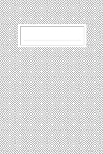 Greek Pattern (Grey): Lined Notebook, 50 Blank Pages, Blank Title Journal, 6x9 Inches, Matte Finish Cover