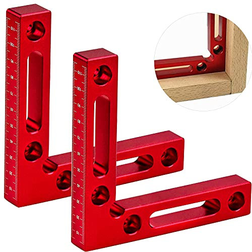 2 Pezzi Morsetto di Posizionamento Lega di Alluminio, 90 Gradi Righello L Morsetti ad Angolo Retto per Cornici Scatole Armadi o Cassetti Righello