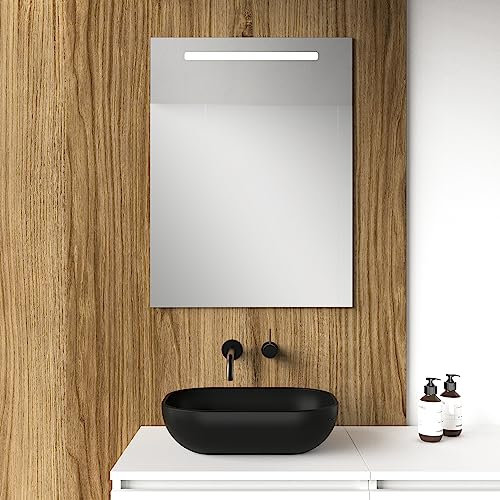 Baikal Espejo de Baño Rectangular | 70 x 80 cm | LED Frontal | Espejo con luz | Espejo con LED.