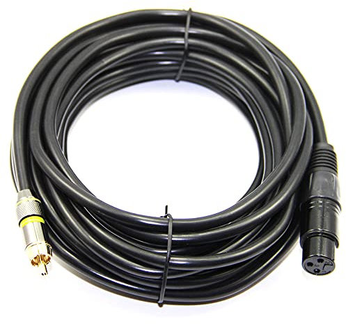 ezqnirk 1pcs 1m 2m 3m 5m 10m xlr femelle à un câble plaqué or rca double blindé (feuille + tressé) à l'intérieur,10m