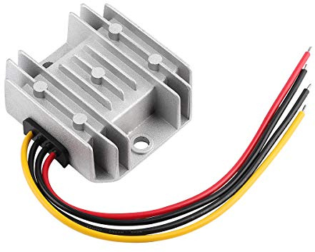 HOMELYLIFE DC 24V a 12V 10A DC Reductor de Voltaje Automático Buck Boost Converter Step Down Regulador Módulo Impermeable Transformador para Carrito de Golf Club Cart (24V a 12V 10A)