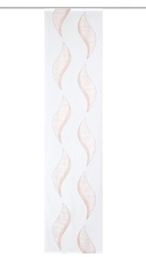 HOME WOHNIDEEN 84489 | Iker Schiebegardine/Schiebevorhang, transparent mit Scherli, 245x60 cm, Farbe (Rose)