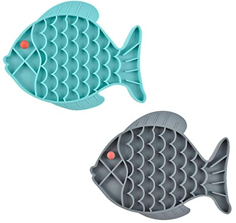 Jzhen 2pcs Gamelle Anti Glouton Chien Chat, Gamelle d'alimentation Lente pour Chiens, Tapis à Lécher pour Animaux de Compagnie