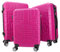 R.Leone Valigia da 1 pezzo Fino a Set 4 Trolley Rigido grande, medio, bagaglio a mano e beauty case 4 ruote in ABS 611 (Set 3 Pezzi S M L, Fucsia)