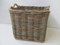 cesto porta legna vimini in giunco cm 53x53x47 h con manici cm 49 molto robusto porta biancheria pellet camino