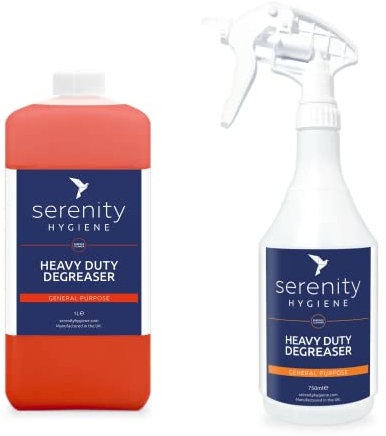 Multi Purpose Concentrated Degreaser - Powerful Grease Removal - Up to 50 Litres from 1 bottle - Use on floors, walls, patio cleaning, engine parts, bike chains and more - 1 Litre Spray Kit