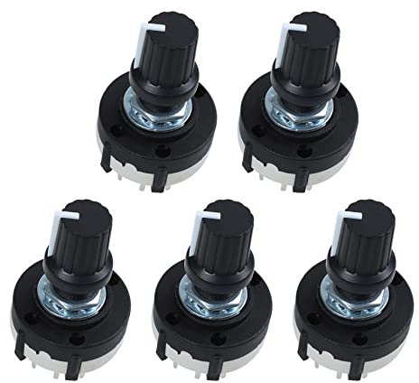 Hagsnec Lot de 5 interrupteurs rotatifs 3P4T 3 pôles 4 positions avec bouton rotatif