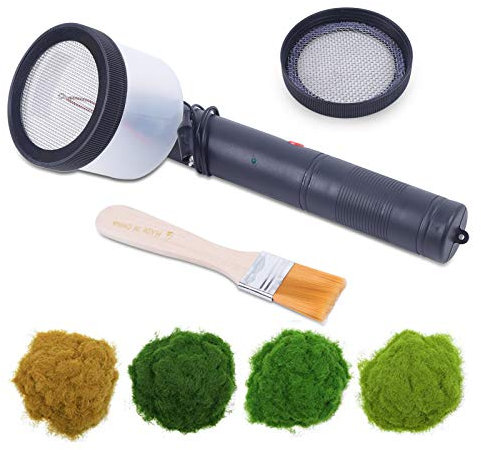 Esyogen Mini Grass Beflockung Applikator Elektrostatisches Begrasungsgerät für die Beflockung Landschaften Garten mit 20 g statisches Gras+2 Sieb+Klebebürste
