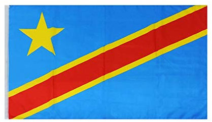 Stormflag Drapeau Congo 3x5 pieds (90cmx150cm) polyester 90g, 2 œillets en métal double couture avec œillet