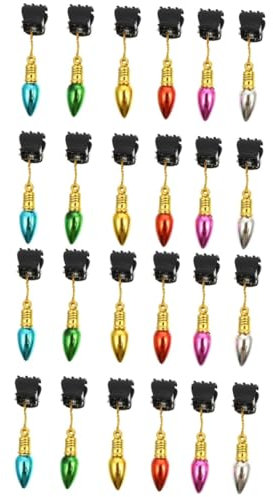 HOMSFOU 48 Stück Glocken-Bartpinzette Gesichtsschmuck Haarschmuck Weihnachtsschmuck Weihnachtskugeln Für Gesichtsbehaarung Whisker-Clips Bart-Weihnachtsdekorationen Lustige