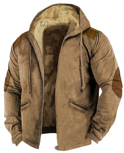 Softshell Jacket Men, Men's Color Block Jacket Spring And Autumn Casual Trend Zipper Hooded Jacket Duffle Coat Homme Biker Kutte Mäntel Herre 400 Weste Wachs Für Wachsjacken (3XL, Earthy Yellow)