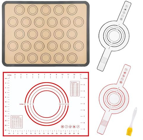 Small Silicone Baking Mats Quarter Sheet Baking Mats Non Stick Silicone Liners, BPA Free, Professional Grade Silicon Baking Sheet for Cookies, Macarons Bread & Pastry, Toaster Pad Set of 4 Pack