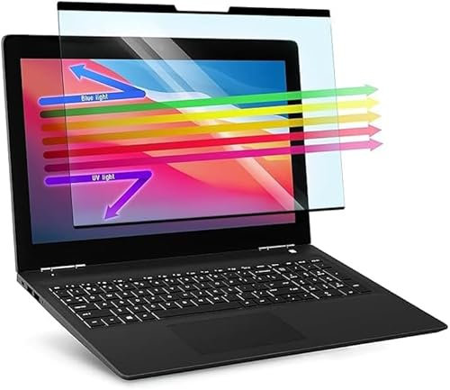 Magnetic 15.6 Inch Anti Blue Light Screen filter Protector, Reduce Eye Strain Matte Anti Glare Computer Screen Cover, Blue Light Blocking Screen Protector for 15.6 inch with 16:9 Resolution Laptop