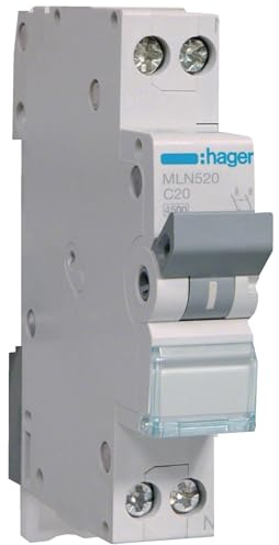 Leitungsschutzschalter 1P+N 6kA C 20A 1 Mod MLN520 3250614312397 Hager