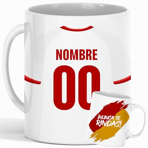 Genérico Taza Personalizada Fútbol Sevilla | Regalo Original para Aficionados del Fútbol | Taza de Desayuno | Regalo Equipo de Fútbol | Diseño Único y Duradero (Sevilla)