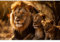 Ceanothe Tableau sur Verre Famille Lion 30x45 cm - Impression Image Haute Définition pour Décoration Murale avec Finition Brillante Fabriqué en France