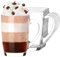 KIAPPO Kaffeegläser Set 350 ml - 6 Stück - Tee, Cocktail, Trink und Latte Macchiato-Gläser - Hochgläser Mit Henkel - 80 x 80 x 110 mm