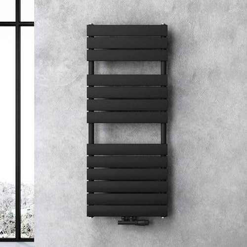 doporro Badheizkörper Heizkörper Bad Design Badheizung Flachheizkörper 120x50cm Anthrazit Paneelheizkörper Einlagig Horizontal 2in1 Mittelanschluss oder Seitenanschluss FH