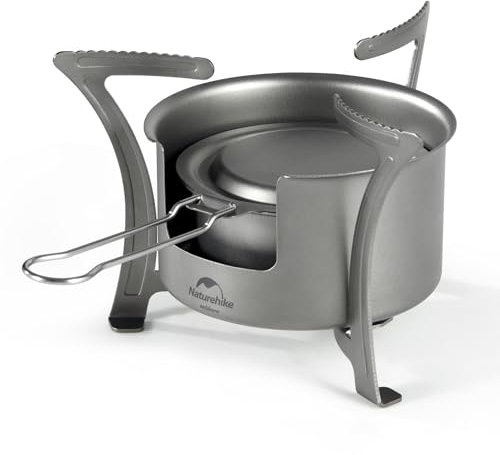 Naturehike Mini Poele a Bois Camping Poêle à Bois en Titane Réchaud à Alcool Portable Seulement 106g pour Le Camping en Plein Air, Le Vélo, l'alpinisme, La Jungle