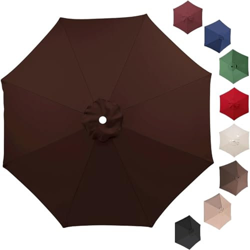SDNAM Housse de Rechange pour Parasol de Jardin, Parasol de Rechange pour Table de Marché 6/8 Baleines, Toile de Rechange pour Parasol D'extérieur Imperméable, pour Pelouse, Terrasse(Q9,270cm/6ft)