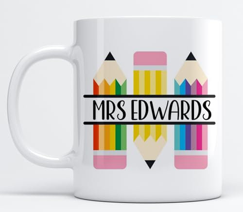 EKAM Personalised Teacher Appreciation Mug - End of School Year Gift for Teaching Assistants from Students (Big Heart)