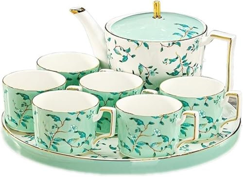 Coffee Mug 8-Piece Living Room Hospitality Cup Set Tea Set Kettle Stylish teapot Ceramic Coffee Set with Cup Mugs