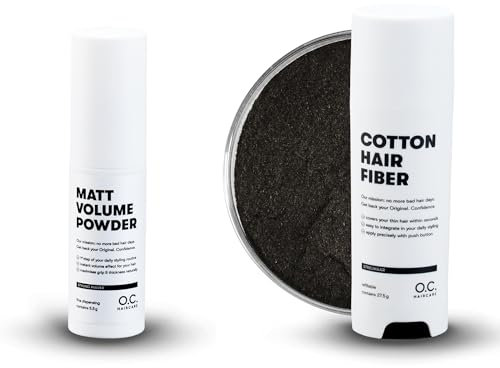 O.C. HAIRCARE Streuhaar Starter Set zur Haarverdichtung - für Scheitel, kahle Stellen am Ober- und Hinterkopf - von führenden Salons empfohlen - 11 Farben - widerstandsfähige Streuhaare