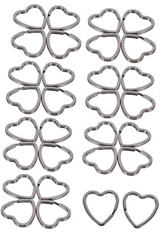 BELLIFFY 30stücke Herzförmiger Schlüsselring Aus Eisen Geteilter Schlüsselanhänger Tragbarer Schlüsselring Im Retro-stil Diy-schlüsselzubehör Herzförmiger Schlüsselanhänger-ring