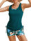 JASAMBAC Modest Swimwear Women Swimming Costume Women Tankinis 3 Piece Floral Print Athletic Tummy Control Bathing Suits with Boyshort