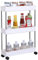 DUAS Slim Kitchen & Bathroom Storage Trolley – 3 Tier Rolling Cart with 360° Wheels, ABS Plastic Shelves – Ideal for Spice Racks, Laundry, Office, and More – Compact Storage Solution (40x13x60cm)