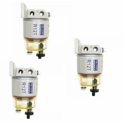 3 Pezzi R12T Filtro separatore Acqua Carburante Motore Diesel per Racor 140R 120At S3240 Npt Zg1/4-19 Parti automobilistiche Filtro Benzina Combo Completo