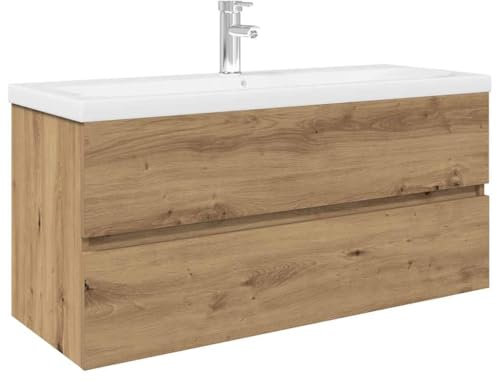 vidaXL Waschbeckenunterschrank mit Einbaubecken und Wasserhahn, Bad Waschtisch, Bad Waschbecken, Waschtischunterschrank, Badezimmer Waschtisch