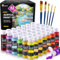 ESSENSON Acrylic Paint Set for Art, 42 Colours 2oz/59ml Bottles, Acrylic Paints Supplies for Artists, Beginners Adults on Canvas Rocks Wood Ceramic Fabric