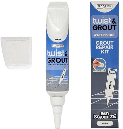 Twist & Grout Reviver Restore and Repair For Bathroom/Shower/Kitchen Tiles Fast - Pre-Mixed Durable & Waterpoof Tile Restoration Kit- Simple To Apply (White)
