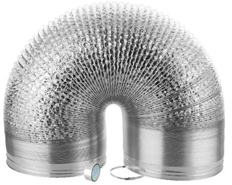 Lüftungsschlauch Flexibel Abluftschlauch Klimaanlage, Hält Hohen Temperaturen Stand Entlüftungsschlauch Alu-Flex-Rohr für Ventilationssysteme, Frischluftversorgung, Wohnmobile(5m,300mm)