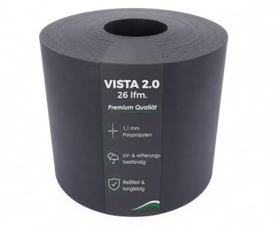 Sichtschutzstreifen für Doppelstabmatten, Anthrazit, 26 m, Vista 2.0 | 1,1 mm Polypropylen | UV- & witterungsbeständig | Reißfest & langlebig| Individuell zuschneidbar