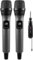 FerBuee Microfono Wireless Dual con Ricevitore e Anello Antiscivolo,100 ft. Microphone per Karaoke, Riunione, DJ, Matrimonio, Festa, Chiesa (Grigio & Grigio)