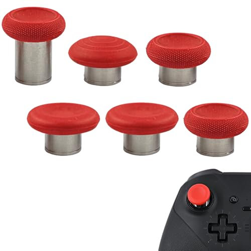 6 in 1 Swap Magnetic Thumbsticks Set for Xbox Elite Series 2 Controller,Replacement Joysticks Parts for Controller Elite Series 2/Elite Series 2 Core Controller(Red)