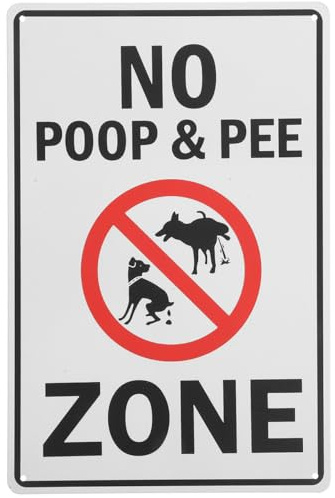 Cabilock Dog No Peeing Sign Outdoor No Poop or Pee Warning Sign for Yard Garden Lawn and Park Dog Walking Warm Tip Metal Road 11.81 X 7.87 in