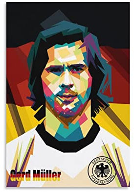 MINGYANMAO Poster auf Leinwand drucken 40 * 60cm Gerd Muller retrò commemorativo tedesco calcio leggenda tela parete arte soggiorno poster camera da letto decorazione pittura Senza Cornice