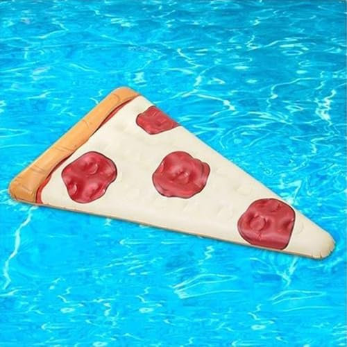 Portable Creative Pizza Shape Inflatable Pool Float Swimming Toy Inflatable Tubes Floaties Toys for Adults 180 * 122CM Includes Electric Pump Inflatable