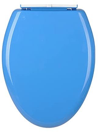 Toilet seat, Slow Close Toilet Seat with Cover, Easy to Install and Clean Oval Toilet Seats, Removable(Blue)