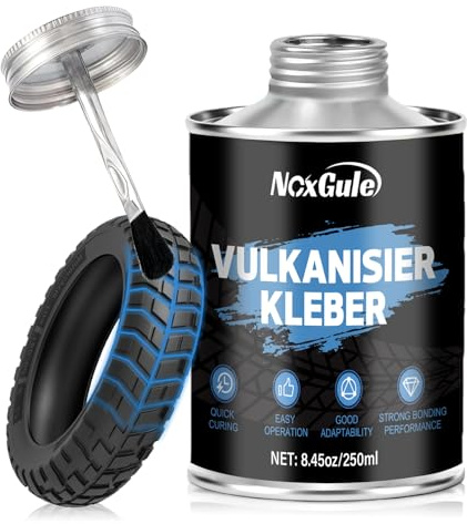 NoxGule Vulkanisierkleber, Vulkanisierflüssigkeit,Reifendichtmittel Fahrrad | Gummikleber Extra Stark Wasserfest, Reifendichtmittel Flüssiggummi,Reparatur von Reifenrissen, Rissen,250ml,Präzise Anwendung