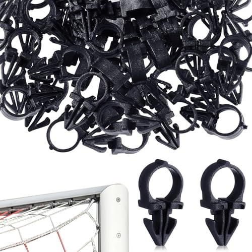Football Goal Net Clips, 100 Pieces, Robust Peat Catcher Clip, Replacement - Secure Holders for Game Day, Groundkeeper, Garden, Sports Field, Tournament