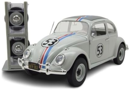Jada Toys Disney Auto Herbie The Love Bug (19 cm) - Volkswagen Beetle Modellauto zu „EIN toller Käfer“ aus Metall mit Teilen zum Öffnen, Spielzeug-Fahrzeug für Sammler & Fans ab 8 Jahre