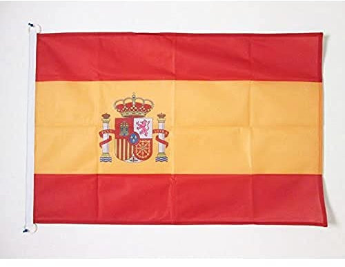 AZ FLAG Bandera de ESPAÑA 90x60cm Uso Exterior - Bandera ESPAÑOLA 60 x 90 cm Anillos