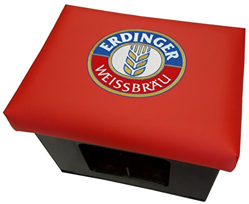 BierEx Erdinger Weissbräu Kissen Bierkastensitz Bierkistensitz Sitzkissen Hocker Aufsatz Sitzauflage (Biermarke: Erdinger,Rot)
